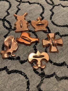 Copper cookie cutters - Set of 6 Ornate Shapes
